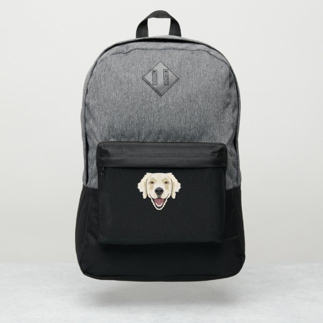 Smiling Golden Retriever Port Authority® Backpack (Front)