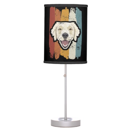 Smiling Golden Retriever Retro Table Lamp