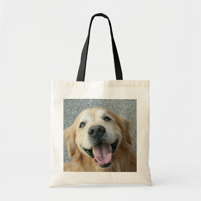 Smiling Golden Retriever Tote Bag (Front)