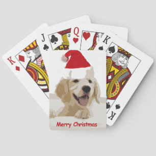 Smiling Golden Retriever with Christmas Hat Cards