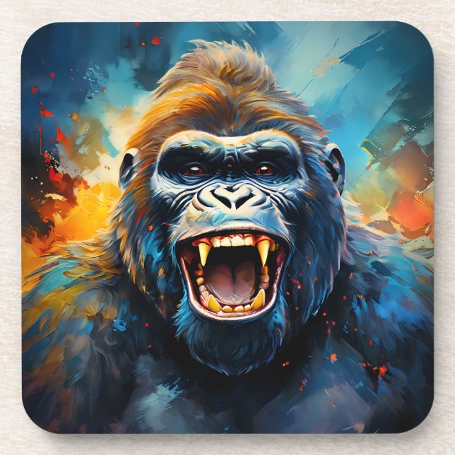 Smiling Gorilla  Beverage Coaster (Front)