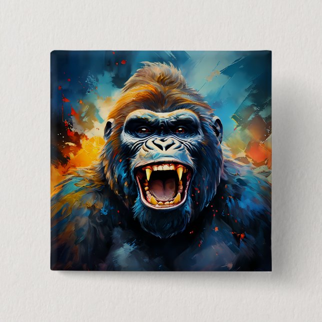 Smiling Gorilla  Button (Front)