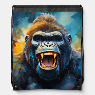 Smiling Gorilla Drawstring Bag