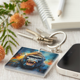 Smiling Gorilla Keychain