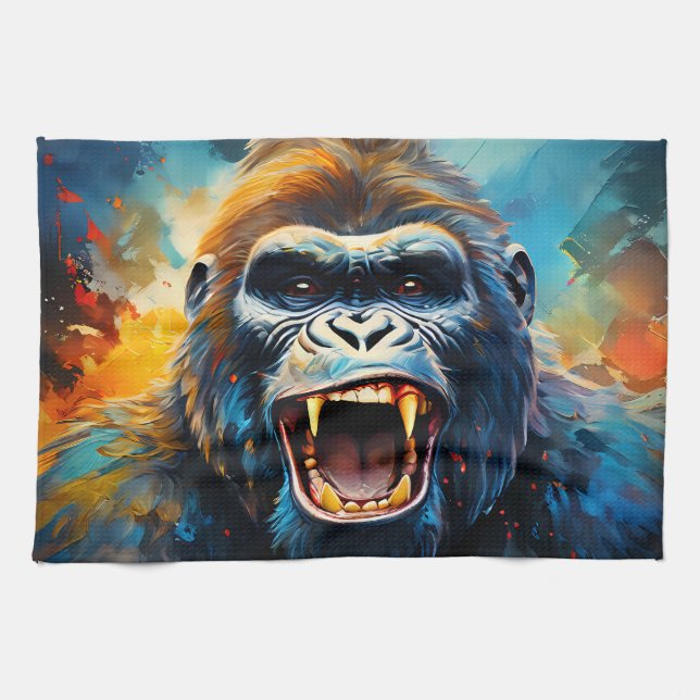 Smiling Gorilla  Kitchen Towel (Horizontal)