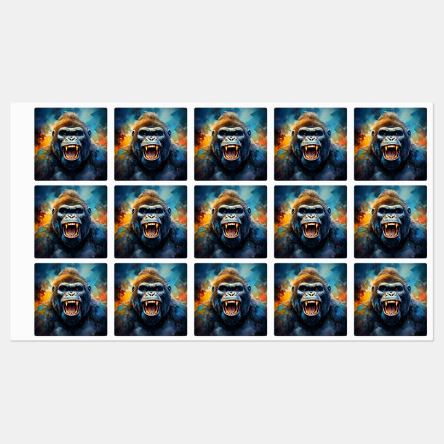 Smiling Gorilla  Labels (Sheet)