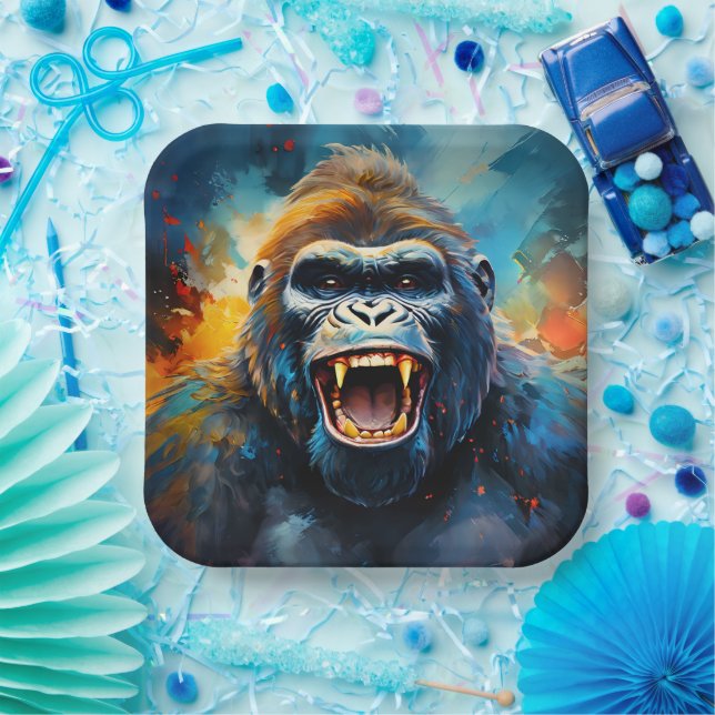 Smiling Gorilla  Paper Plates (Party)