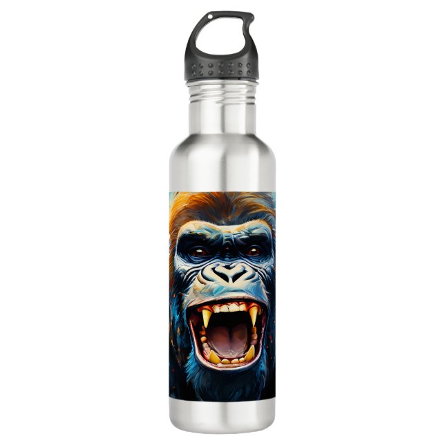 Smiling Gorilla  Stainless Steel Water Bottle (Front)