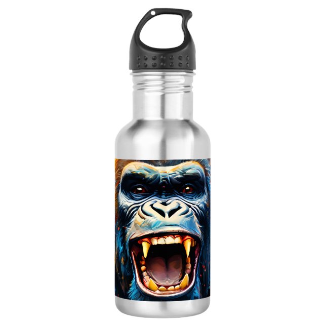 Smiling Gorilla  Stainless Steel Water Bottle (Front)