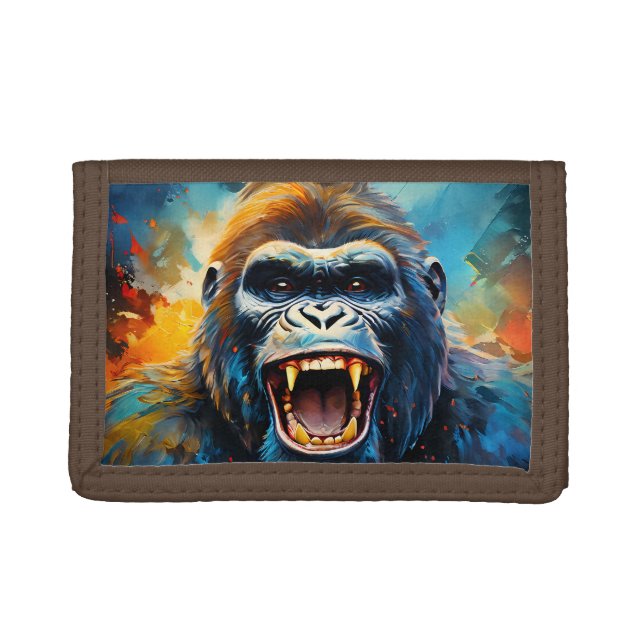 Smiling Gorilla  Tri-fold Wallet (Front)