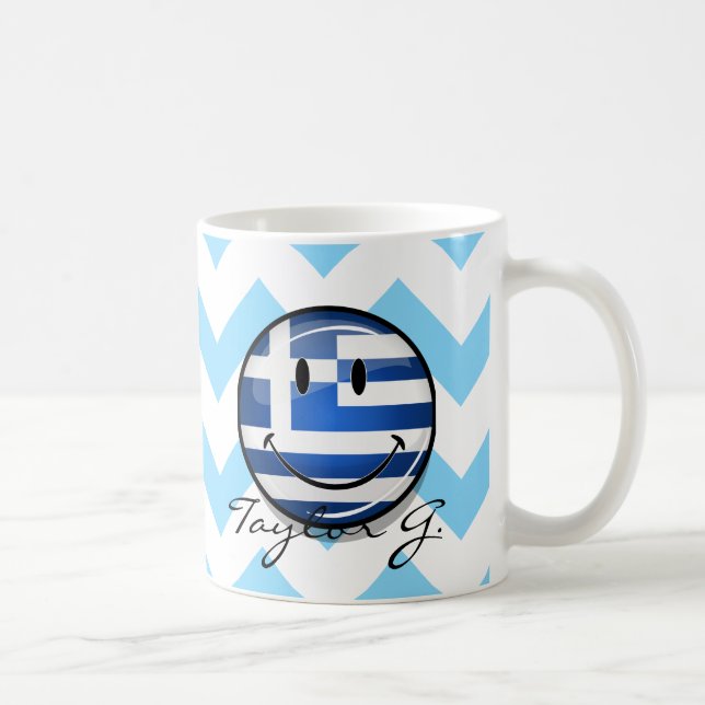 Smiling Greek Flag Coffee Mug (Right)