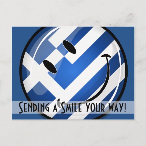 Smiling Greek Flag Postcard