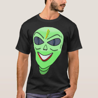 Smiling Green Alien Head T-Shirt