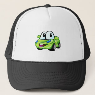 Smiling Green car cartoon - Choose background colo Trucker Hat