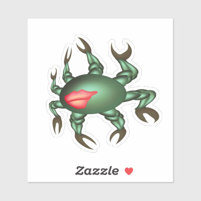 Smiling green crab sticker (Sheet)