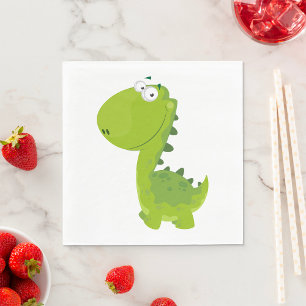 Smiling Green Dino Napkins
