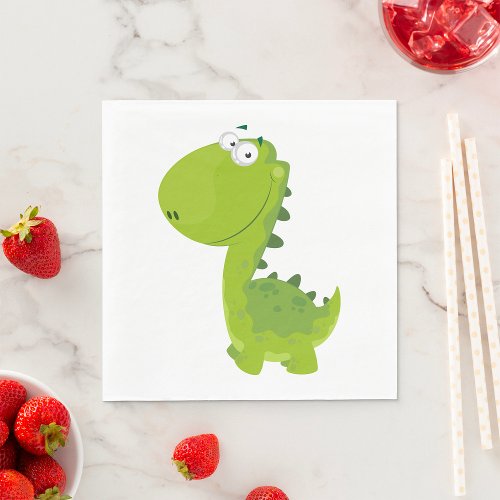 Smiling Green Dino Napkins