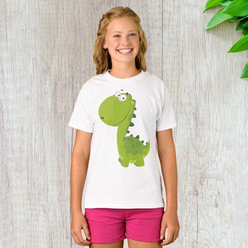 Smiling Green Dino T_Shirt