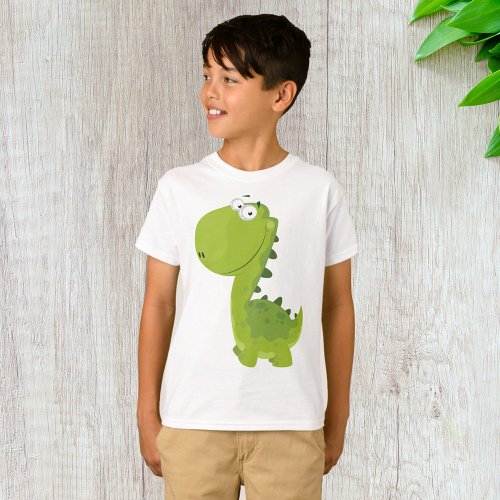 Smiling Green Dino T_Shirt