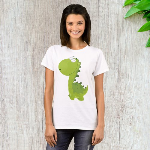 Smiling Green Dino T_Shirt