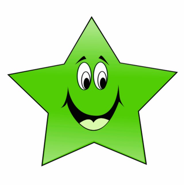 Smiling Green Star Cutout (Front)