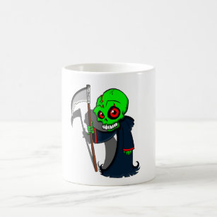 Smiling Grim Reaper Illustration Creepy Cool Coffee Mug