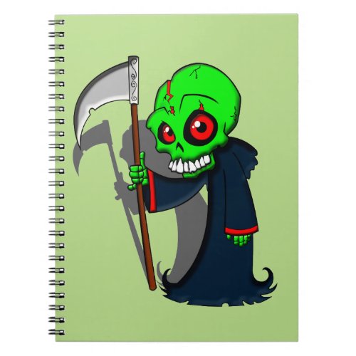Smiling Grim Reaper Illustration Creepy Cool Notebook