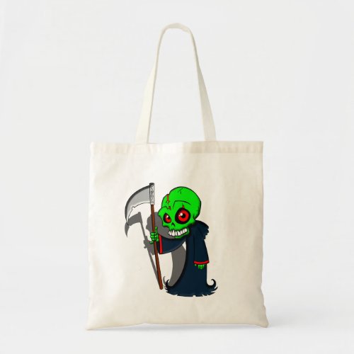 Smiling Grim Reaper Illustration Creepy Cool Tote Bag