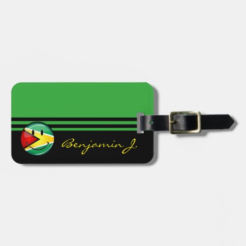 Smiling Guyanese Flag Luggage Tag
