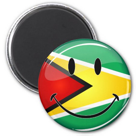 Smiling Guyanese Flag Magnet