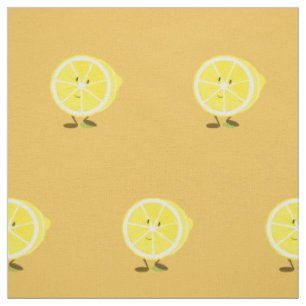 Smiling half lemon fabric