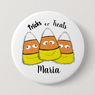 Smiling Halloween Corn Candy Button