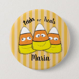 Smiling Halloween Corn Candy Button