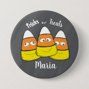 Smiling Halloween Corn Candy Button