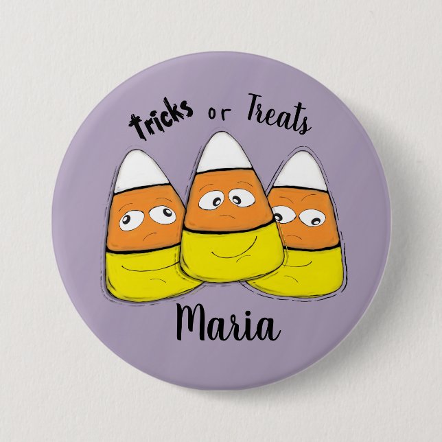 Smiling Halloween Corn Candy Button (Front)
