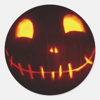 Smiling Halloween Jack-o-Lantern Classic Round Sticker