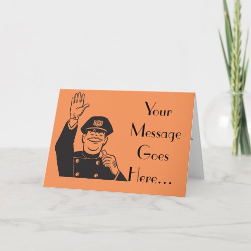 Smiling Hand Waving Friendly Cop Template
