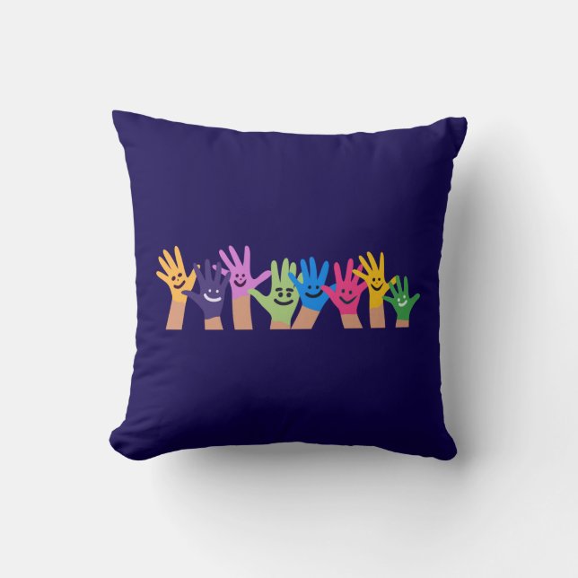 Smiling Hands Design Pillow for Comfort (Front)