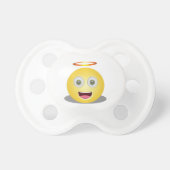 Smiling Happy Baby Face Emoji with Angel Halo Pacifier (Front)
