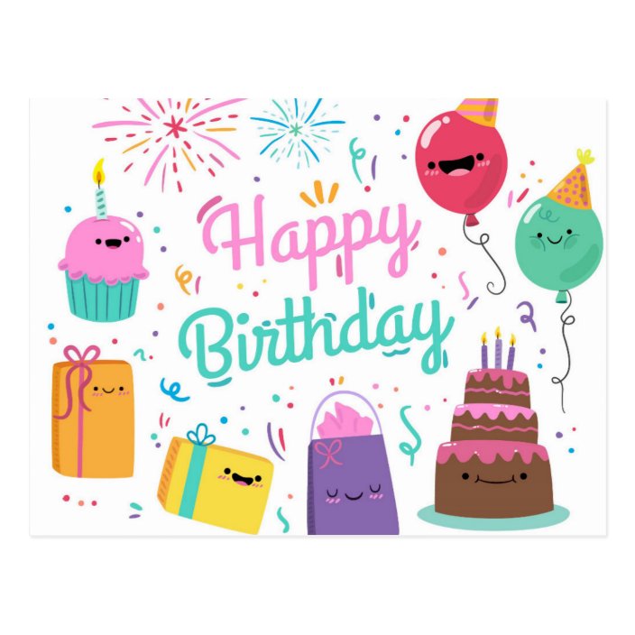 Smiling Happy Birthday Postcard | Zazzle.com