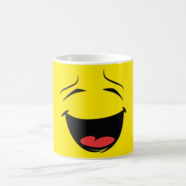 Smiling Happy Face Emoji Coffee Mug (Center)