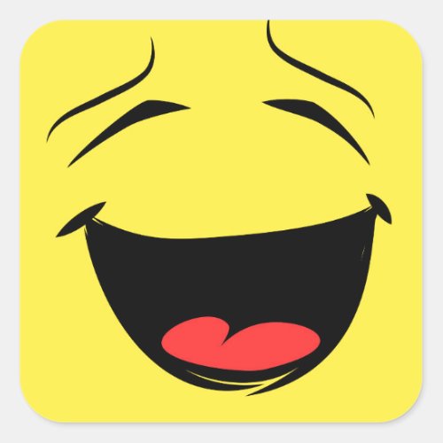 Smiling Happy Face Emoji Square Sticker