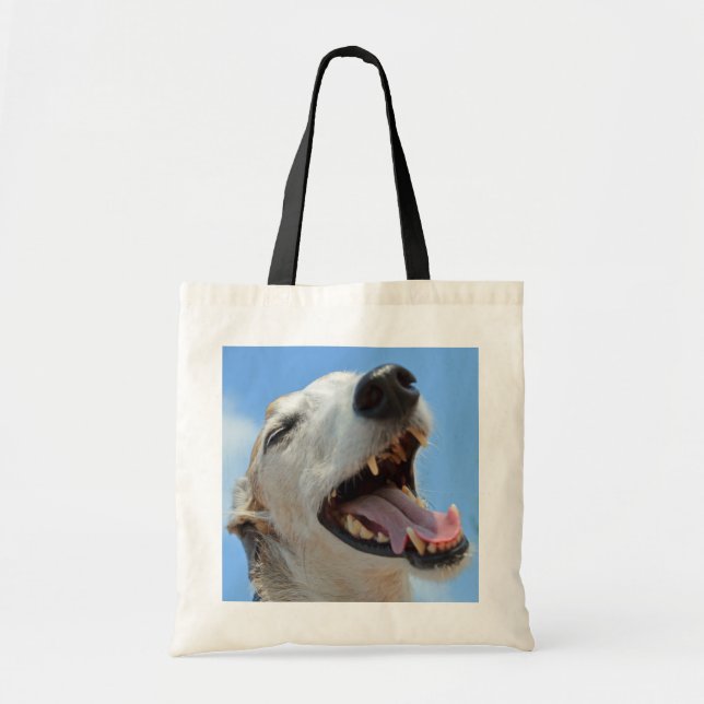 Smiling, Happy Greyhound Closeup Tote Bag (Front)