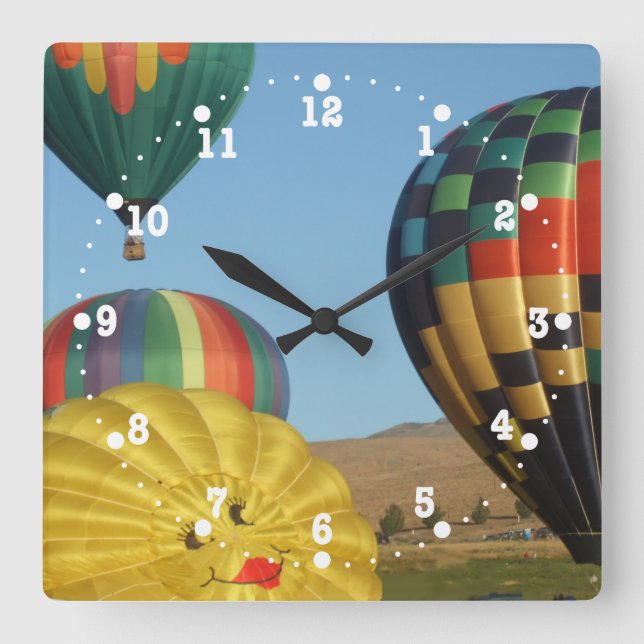Smiling, Happy Hot Air Balloons Clock (Front)
