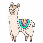 smiling happy llama alpaca cartoon animal drawing  cutout<br><div class="desc">Llamas are in these days and this cute smiling llama will soon win your heart!</div>