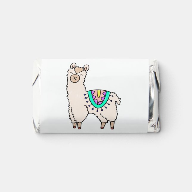 smiling happy llama alpaca cartoon animal drawing  hershey's miniatures (Front)