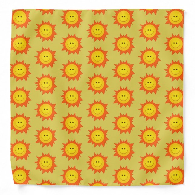 Smiling Happy Sun Pattern Bandana (Front)