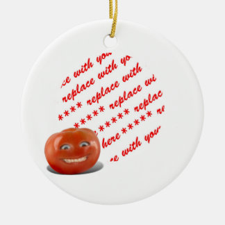 Smiling Happy Tomato Photo Frame Ceramic Ornament