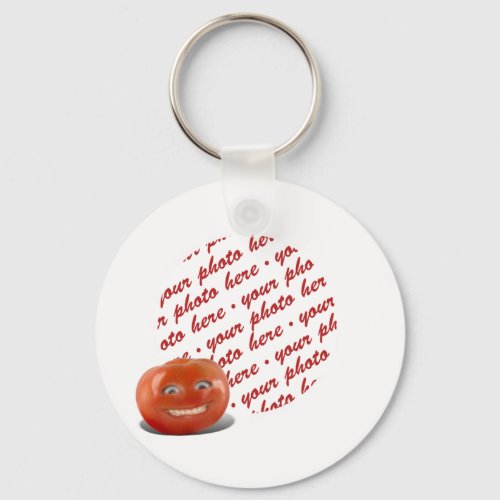 Smiling Happy Tomato Photo Frame Keychain