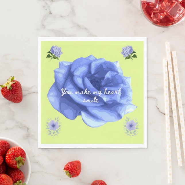 Smiling heart light green napkins (Insitu)